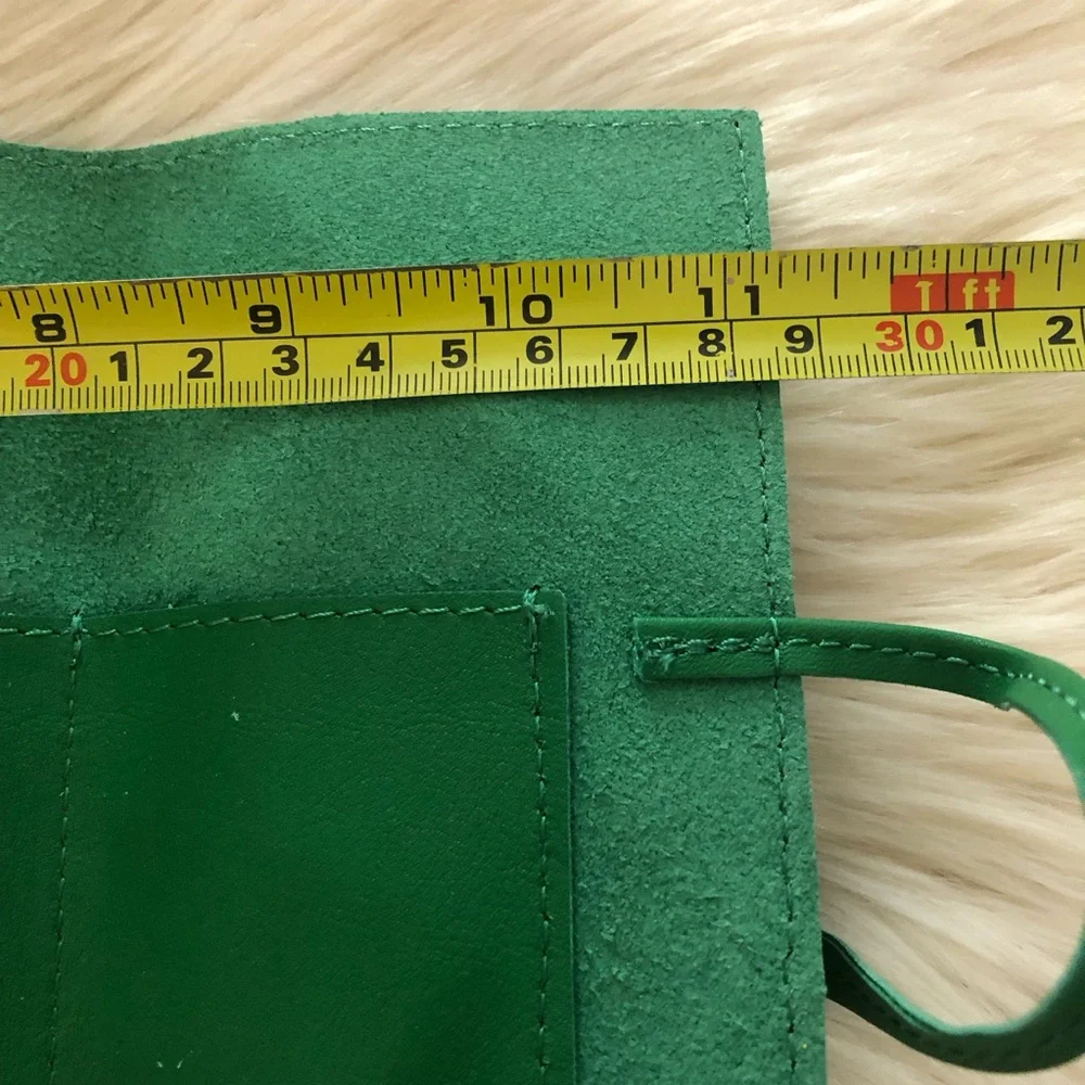 Mark & Graham green leather charger roll up case
